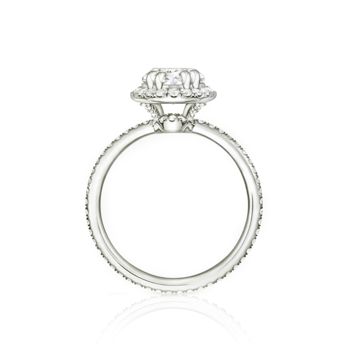 Radiant Oval-Shaped Diamond Micropavé Engagement Ring