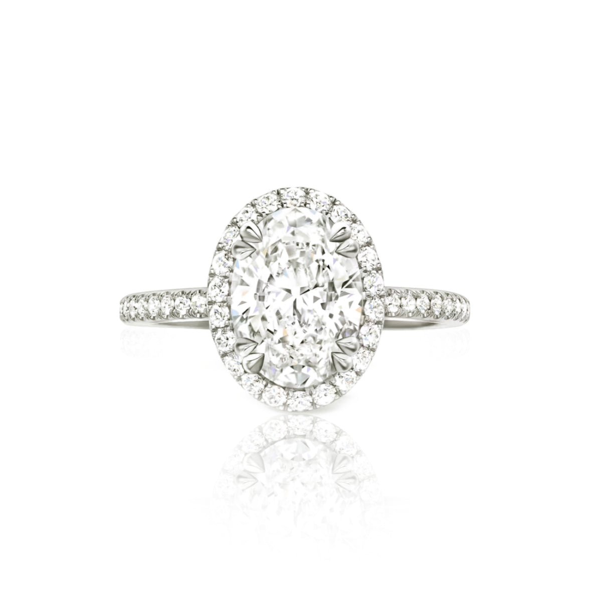 Radiant Oval-Shaped Diamond Micropavé Engagement Ring