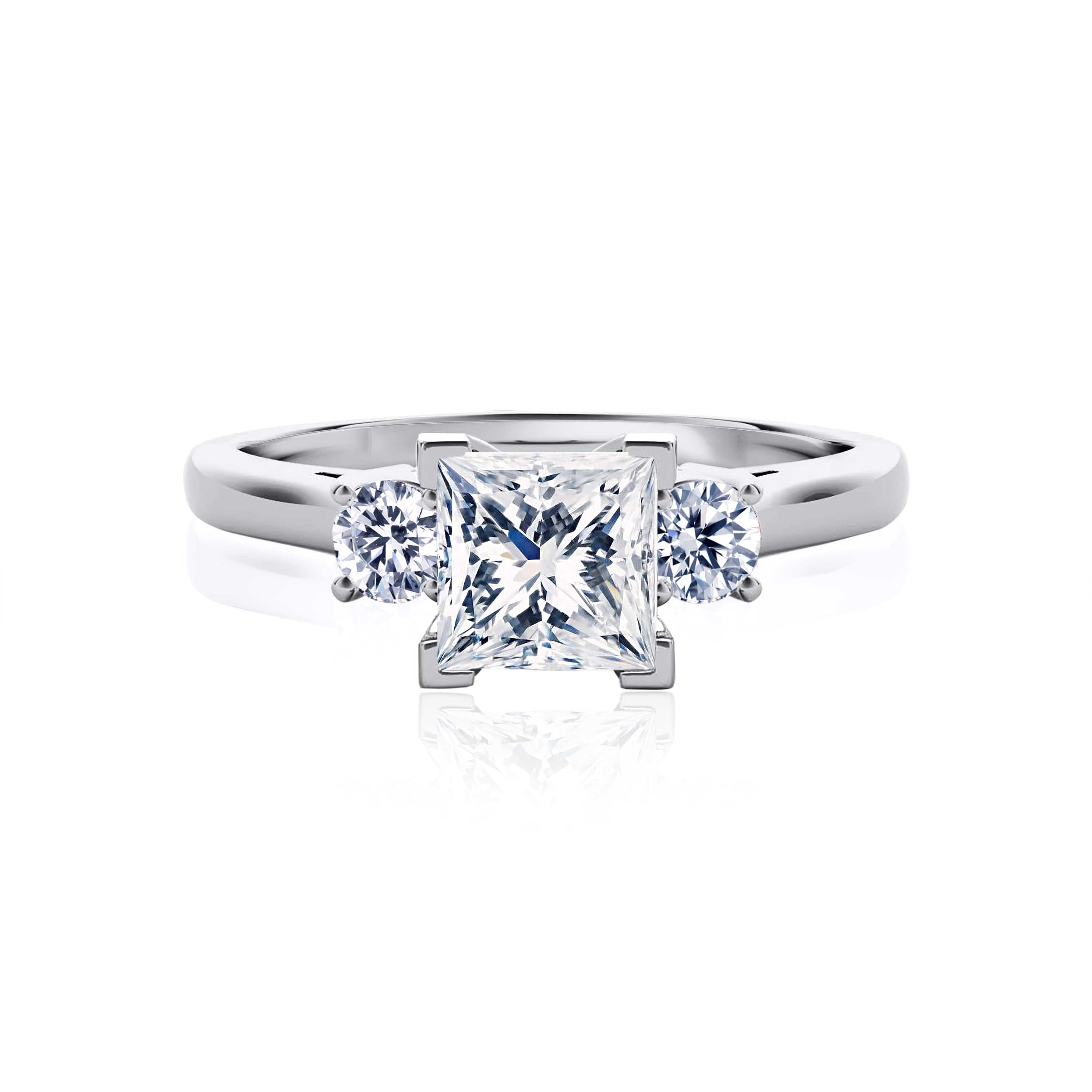 #Metal_14K White Gold#Prong_Standard#Shape_Princess#Metal_18K White Gold#Metal_Platinum