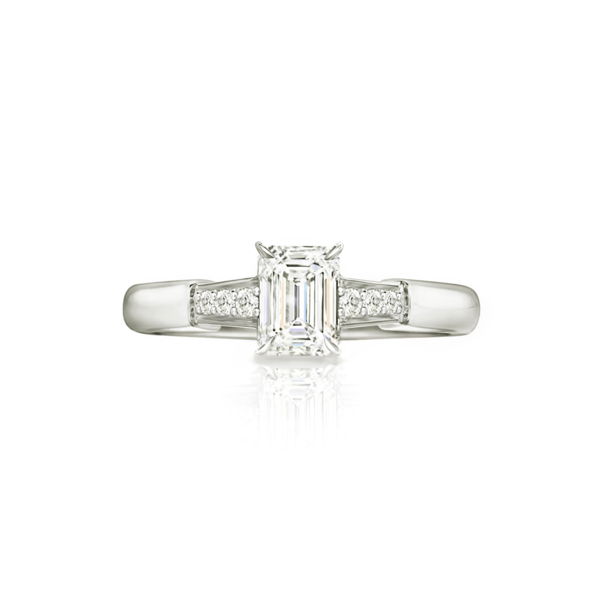 Sigma Emerald-Cut Diamond Engagement Ring