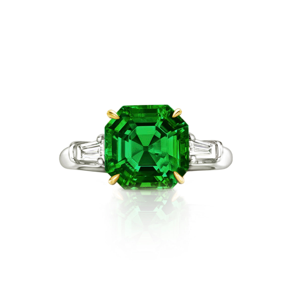 Phoenix Emerald-Cut Emerald Ring