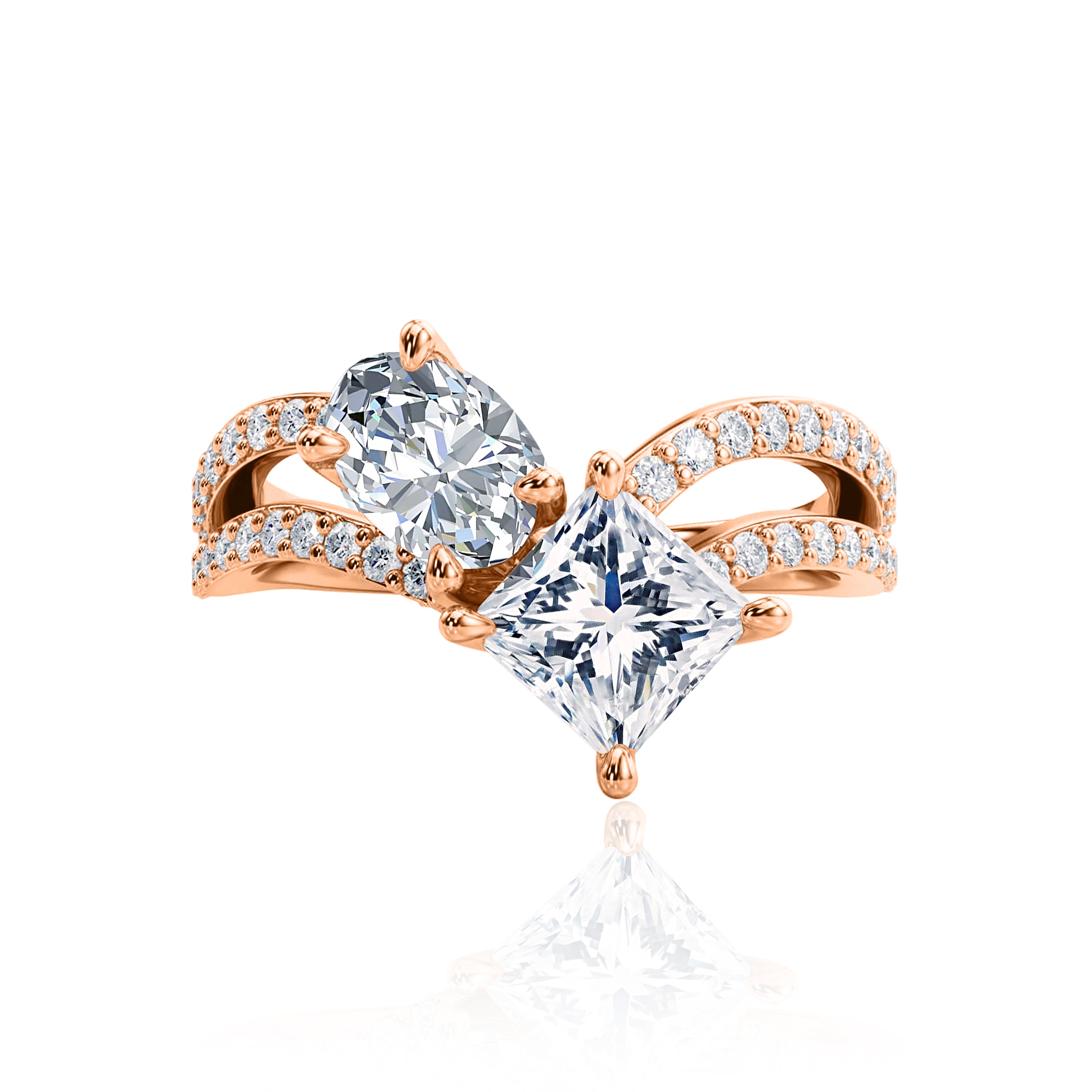 #Metal_14K Rose Gold#Shape_Princess