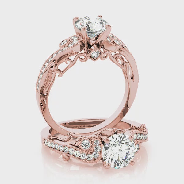 #Metal_14K Rose Gold#Prong_Standard#Shape_Round