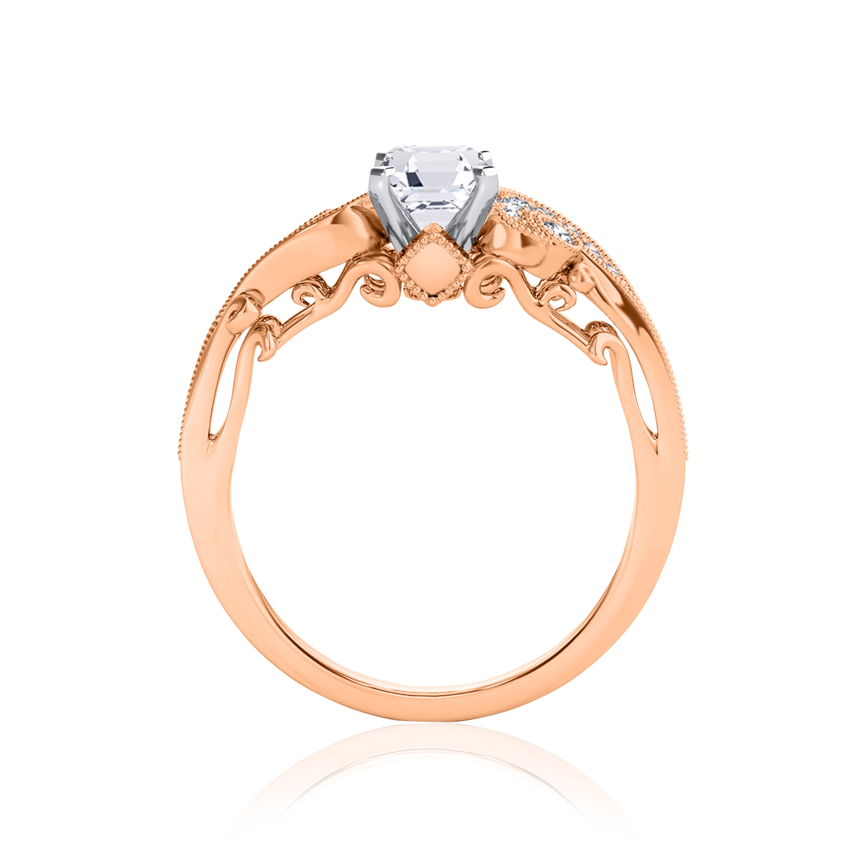 #Metal_14K Rose Gold#Prong_Standard#Shape_Emerald#Metal_18K Rose Gold