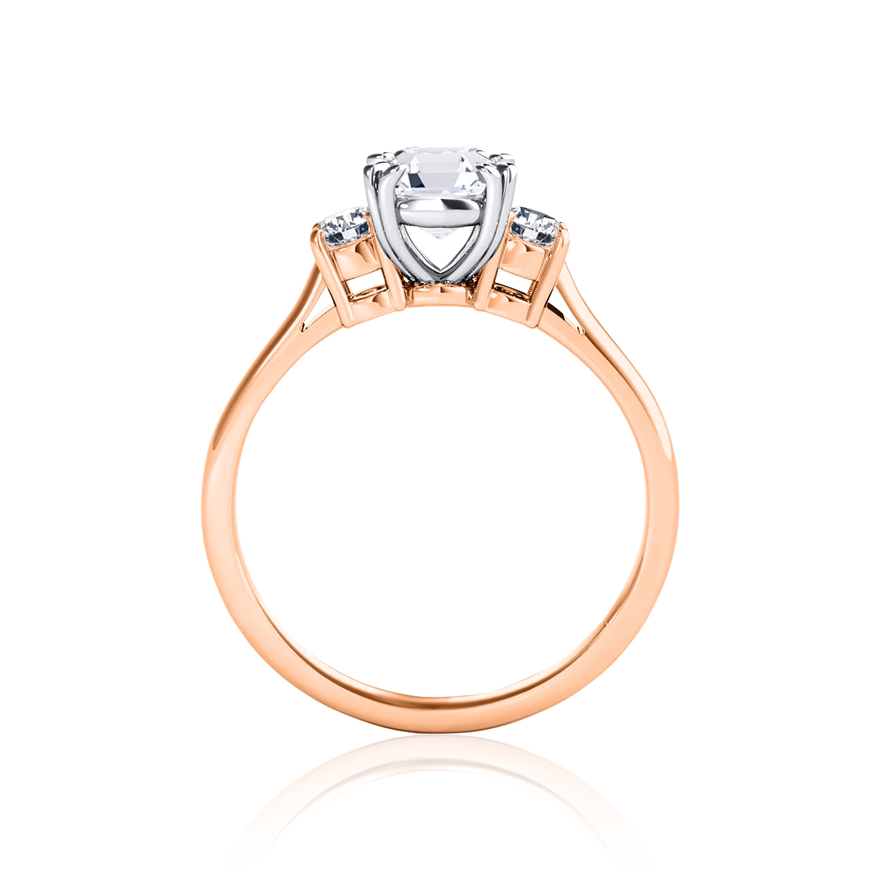 #Metal_14K Rose Gold#Prong_Standard#Shape_Asscher