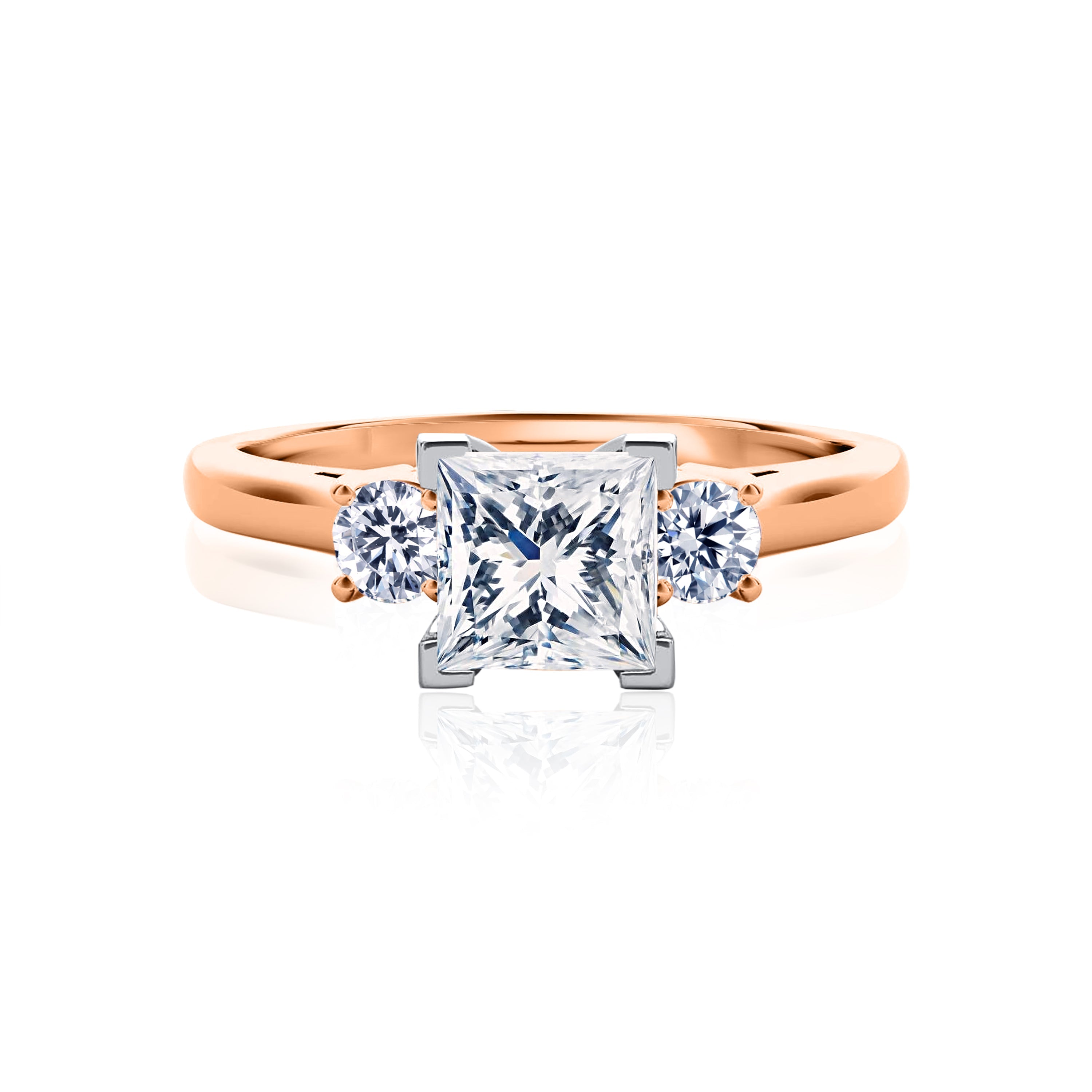 #Metal_14K Rose Gold#Prong_Standard#Shape_Princess