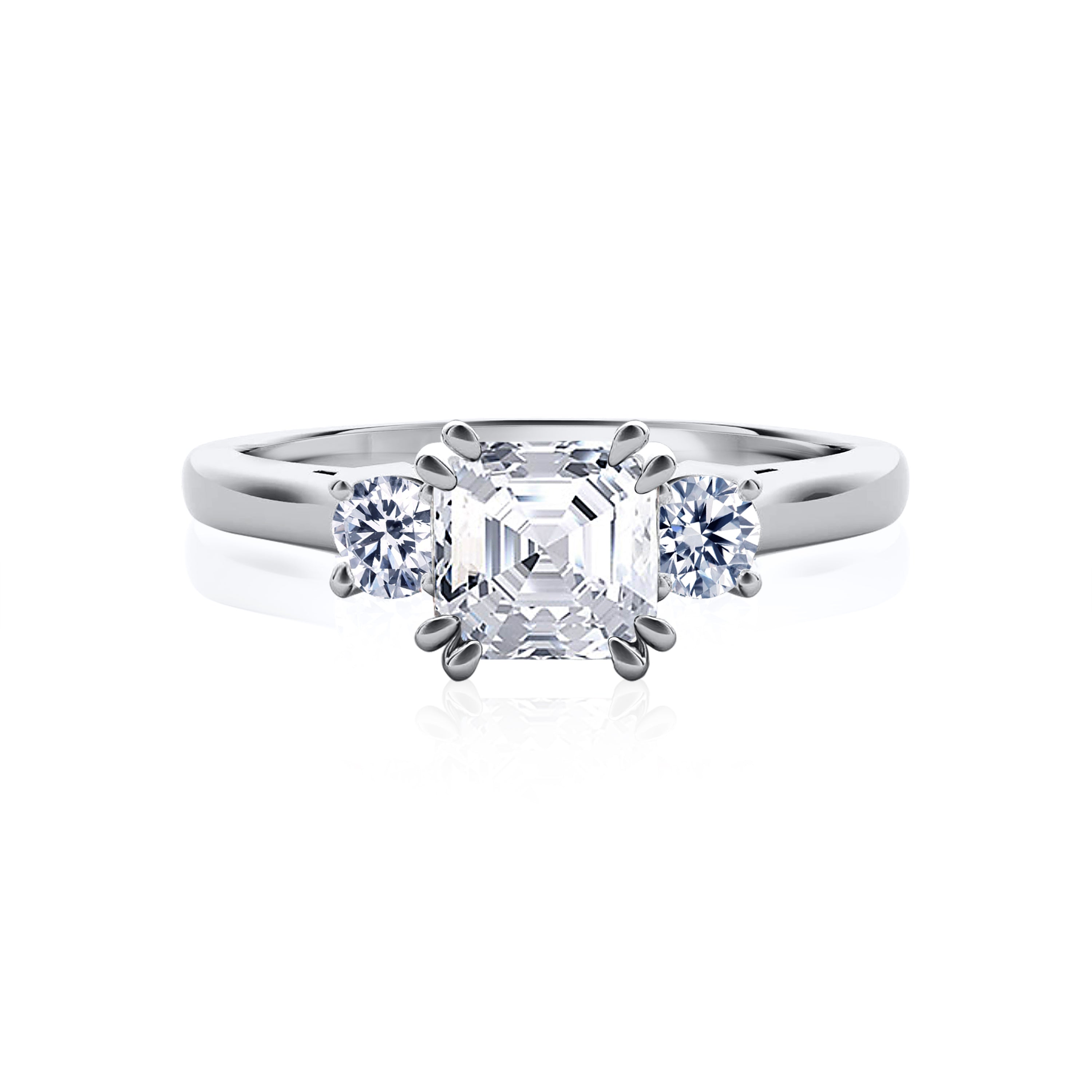 #Metal_14K White Gold#Prong_Standard#Shape_Asscher#Metal_18K White Gold#Metal_Platinum