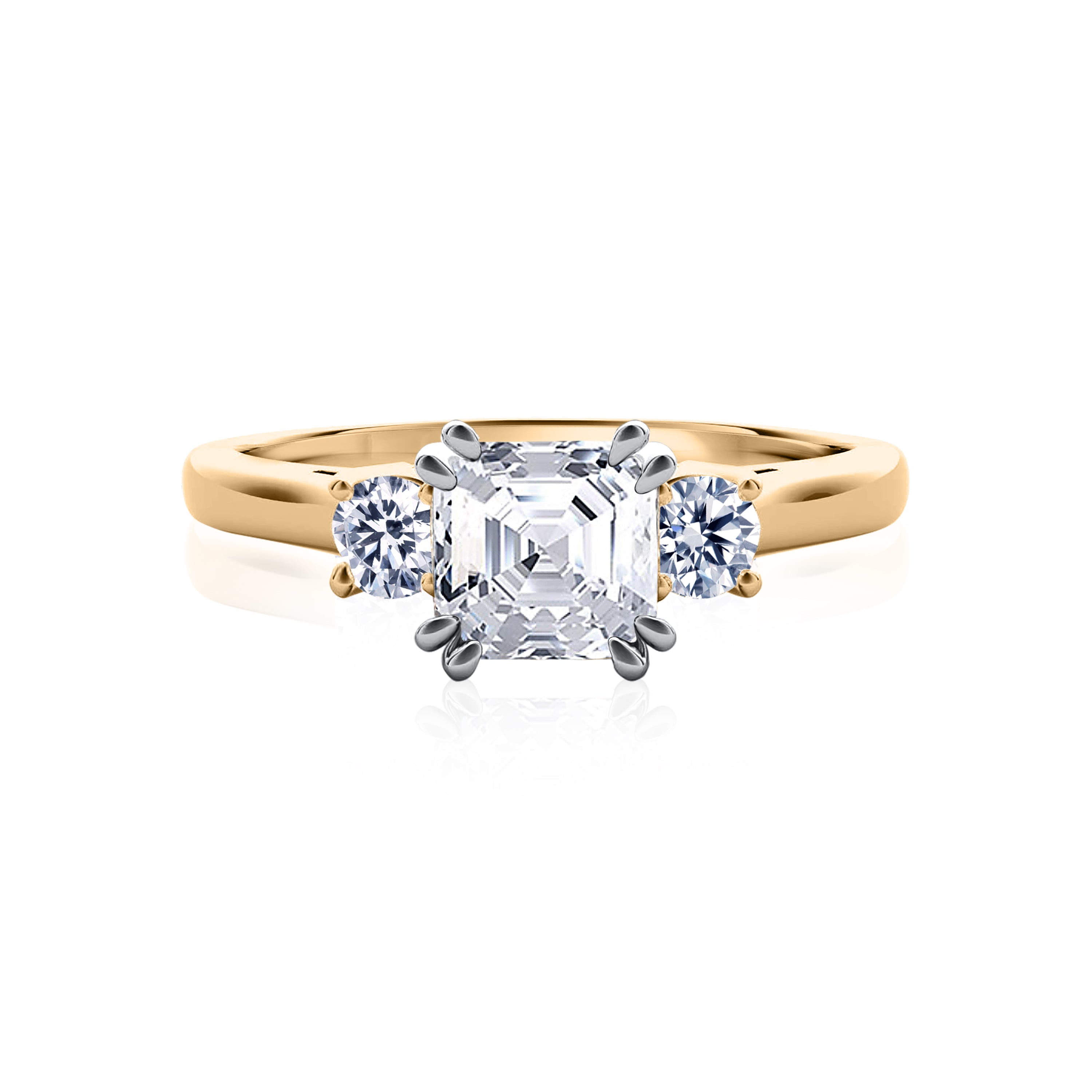 #Metal_14K Yellow Gold#Prong_Standard#Shape_Asscher#Metal_18K Yellow Gold