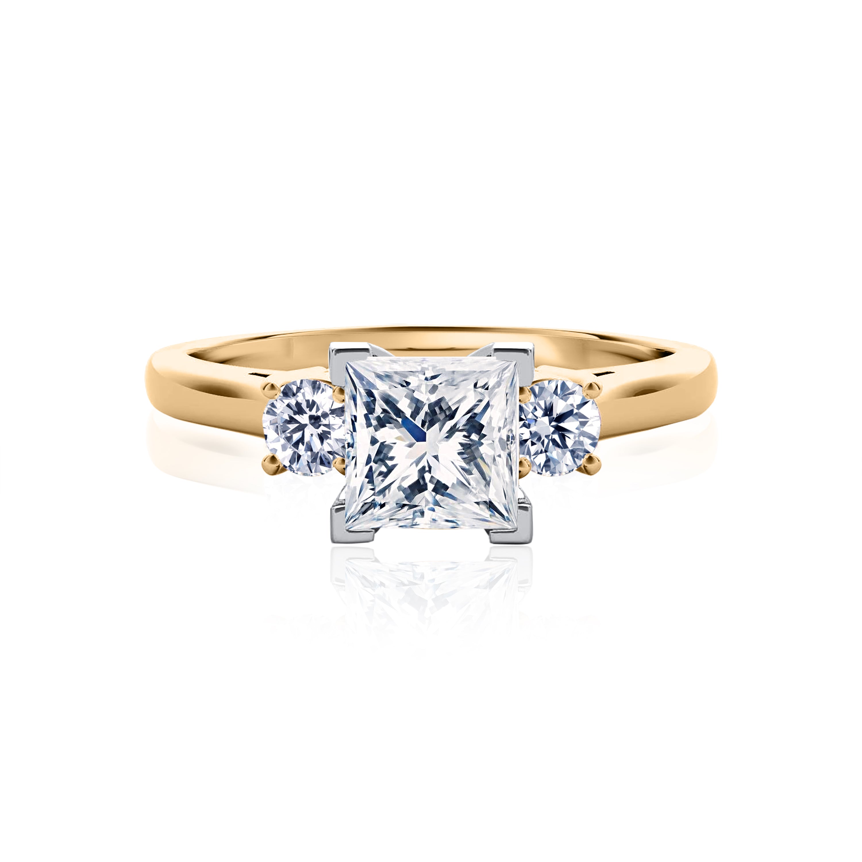 #Metal_14K Yellow Gold#Prong_Standard#Shape_Princess#Metal_18K Yellow Gold