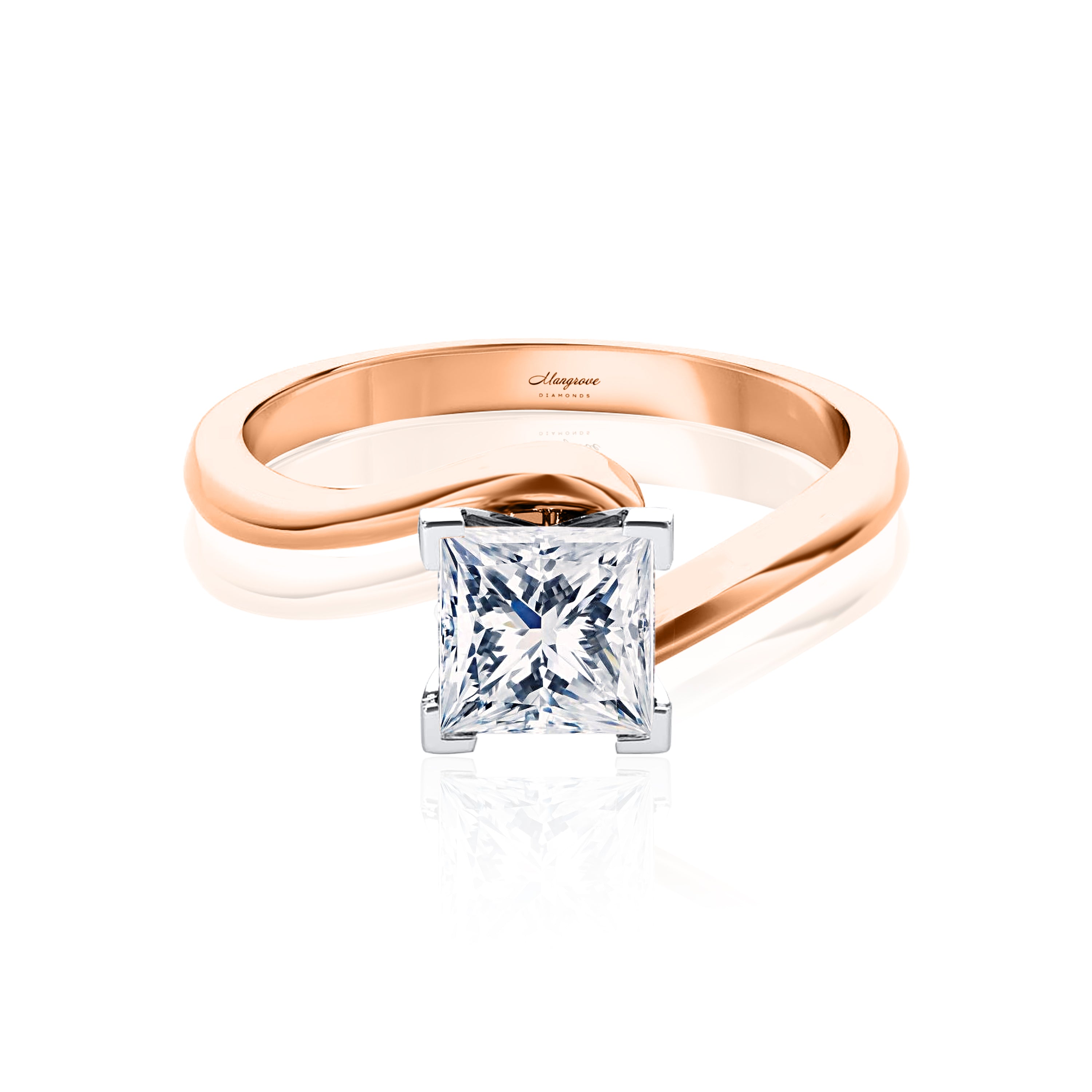 #Metal_14K Rose Gold#Prong_Standard#Shape_Princess