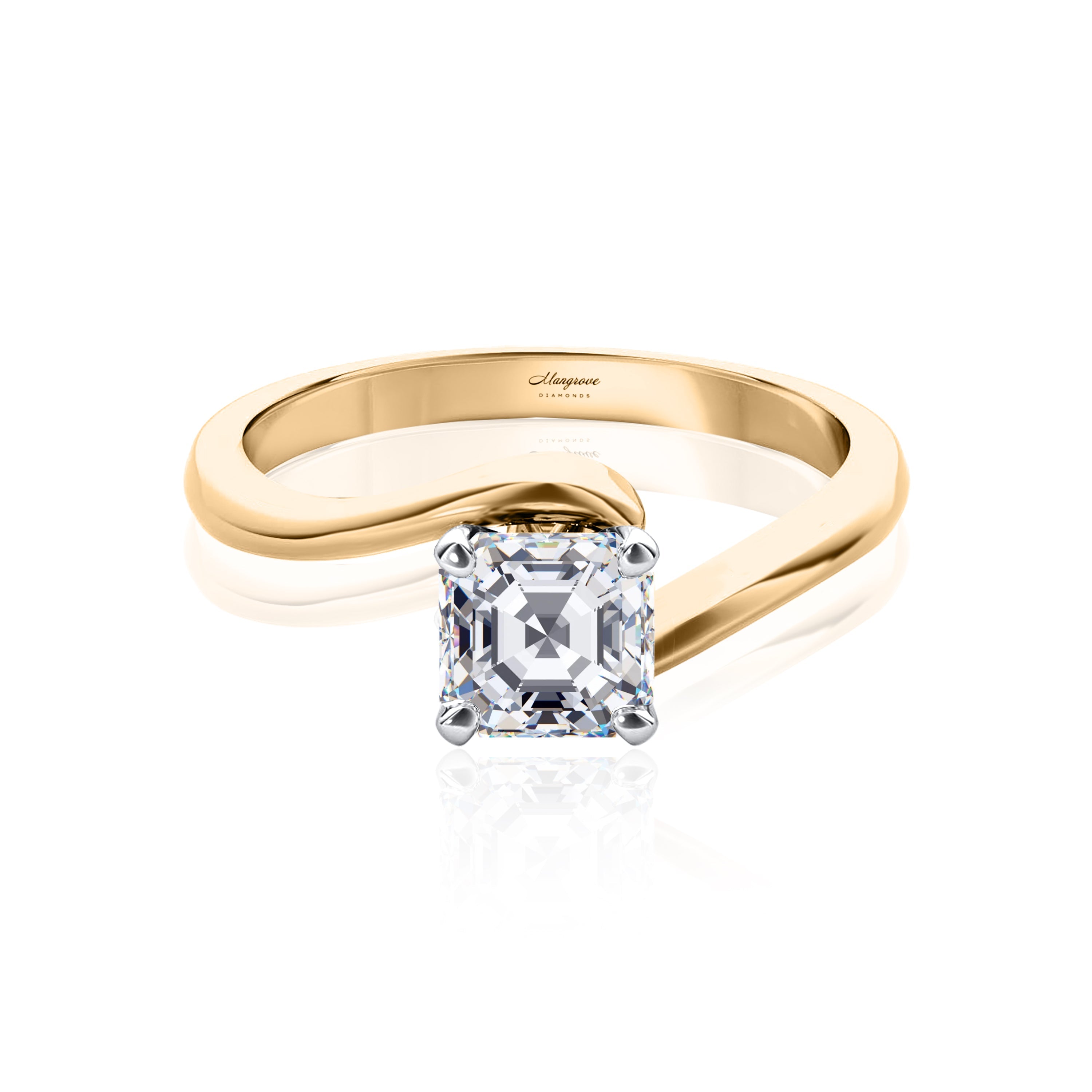 #Metal_14K Yellow Gold#Prong_Standard#Shape_Asscher#Metal_18K Yellow Gold