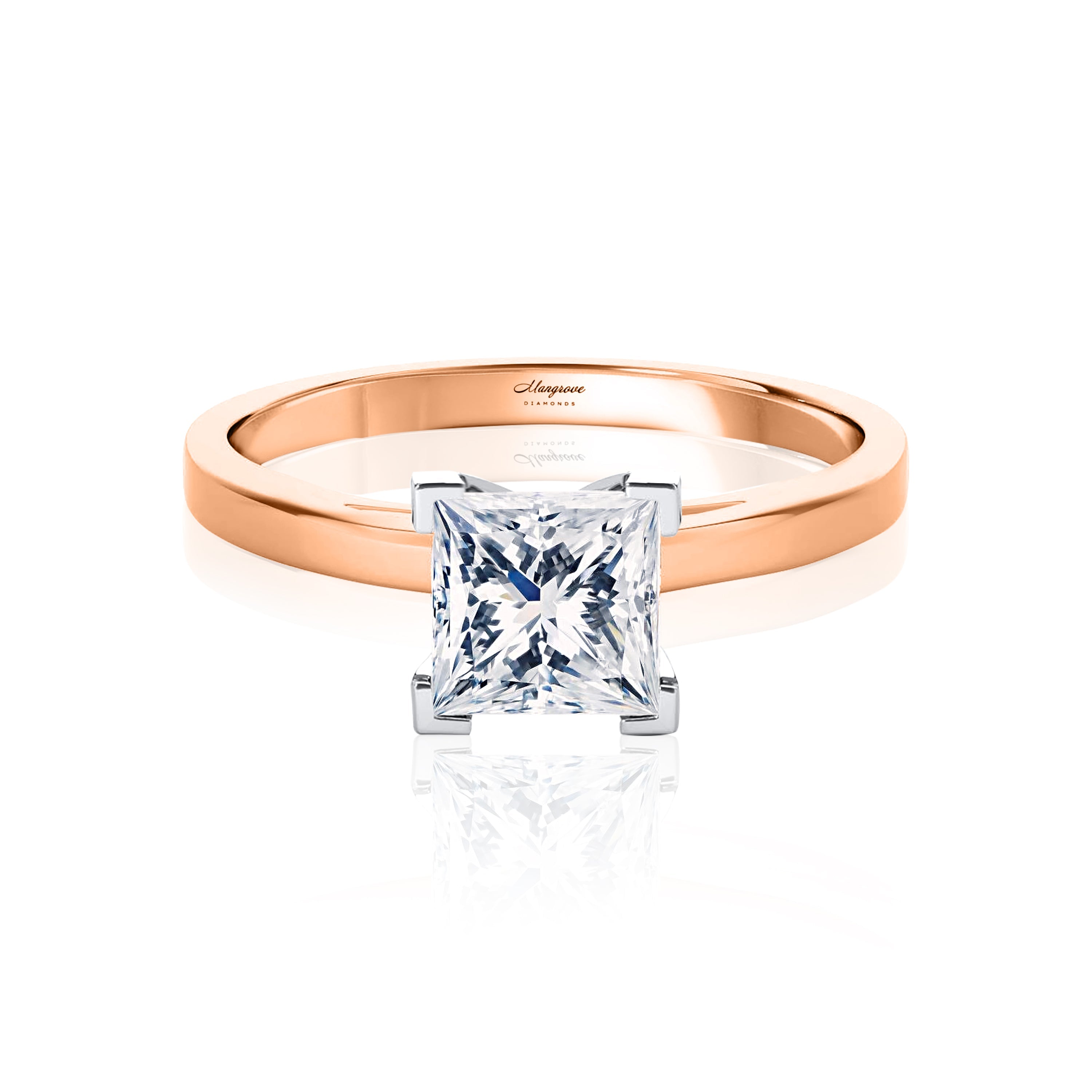 #Metal_14K Rose Gold#Prong_Standard#Shape_Princess