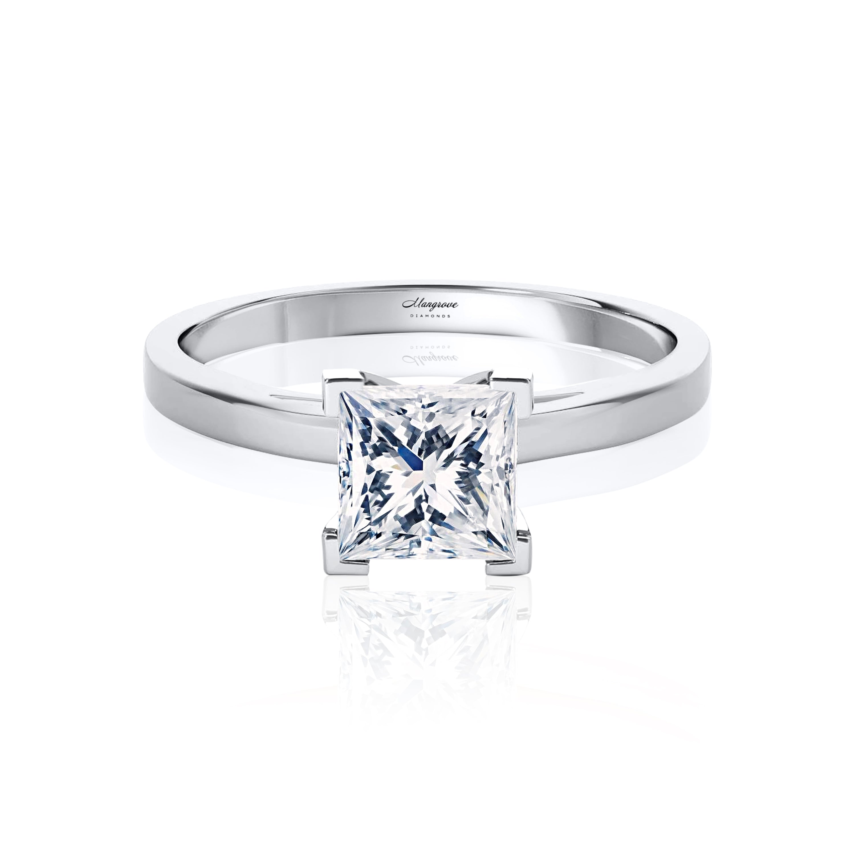 #Metal_14K White Gold#Prong_Standard#Shape_Princess#Metal_18K White Gold#Metal_Platinum