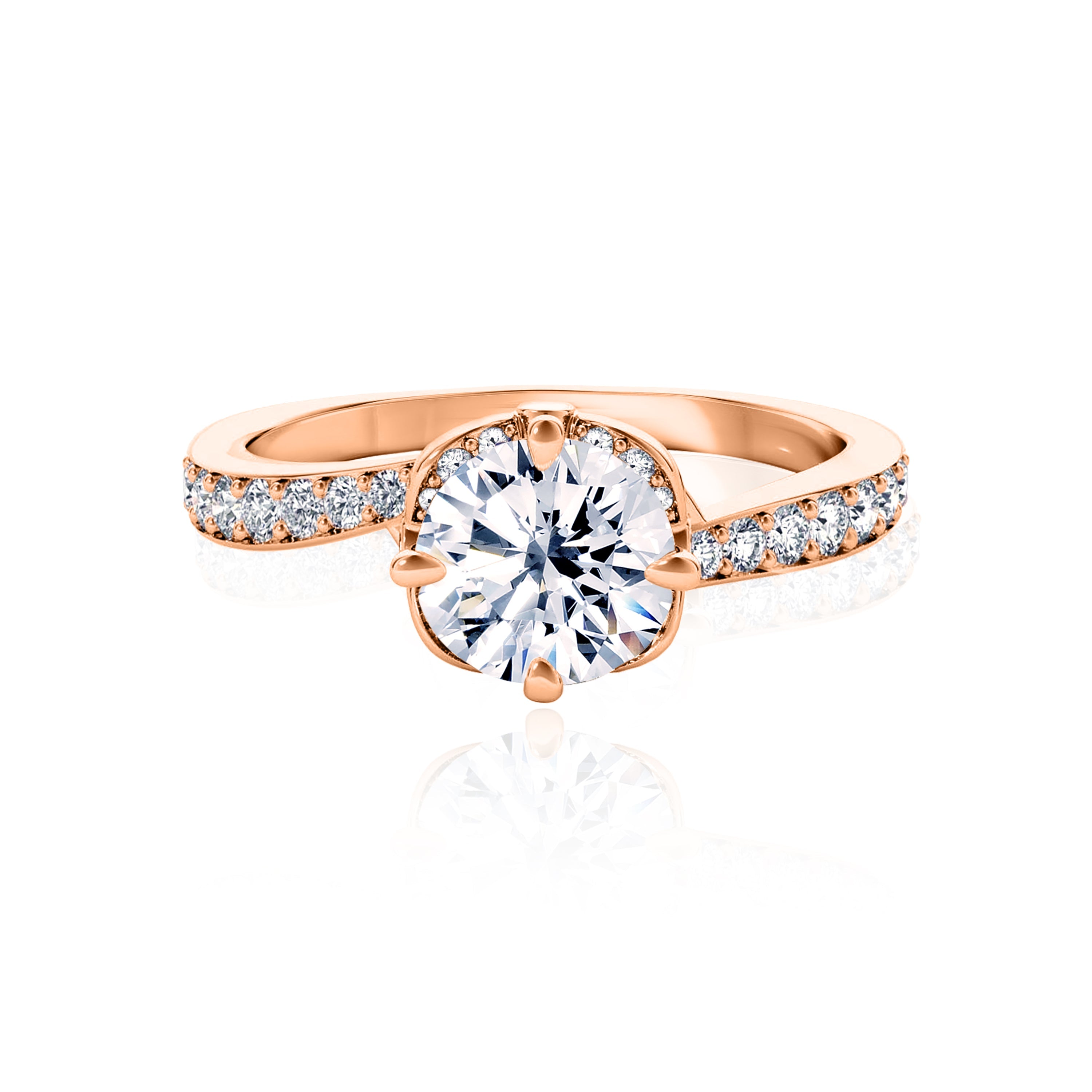 #Metal_14K Rose Gold#Prong_Standard#Shape_Round